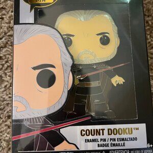 NEW #22 Star Wars Count Dooku Funko Pop! Big Metal Enamel Pin Stand Included